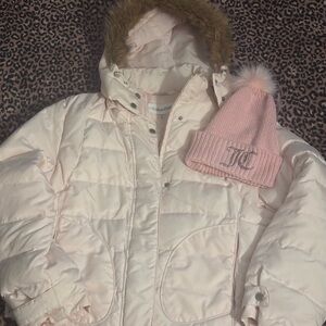 Calvin Klein Light Pink Quilted Hooded Jacket